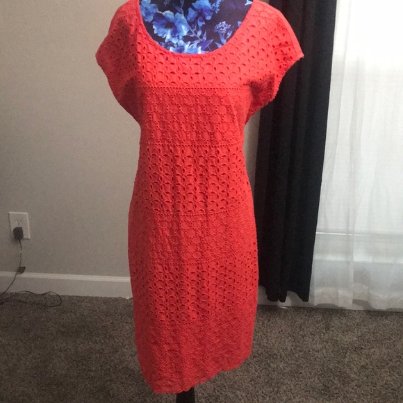Orange Textured Tunic Dress size L - Picture 1 of 4